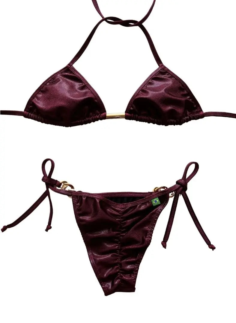 Burgundy Shimmer Bikini SET Benatti Beachwear