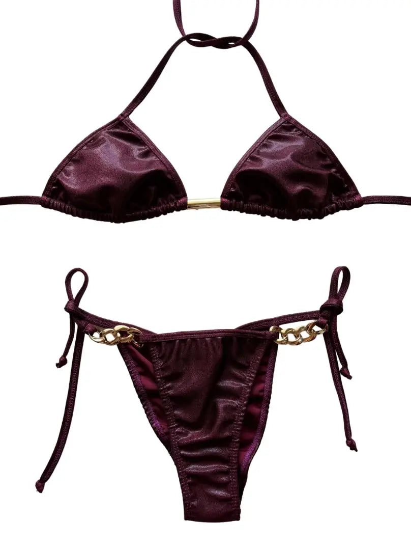 Burgundy Shimmer Bikini SET Benatti Beachwear